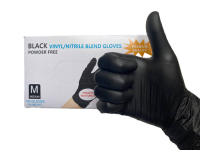 Перчатки винило-нитриловые WALLY PLASTIC черные M 50пар