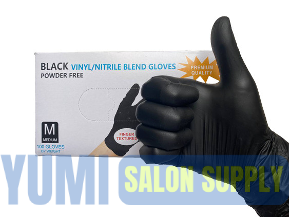 Перчатки винило-нитриловые WALLY PLASTIC черные M 50пар
