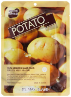MAY ISLAND ქსოვილური სახის ნიღაბი Real Essence Potato კარტოფილის ექსტრაქტით, 28 გ, 25 მლ