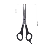 KraMet Thinning scissors with stop, blade - 6 cm, black