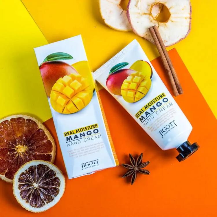 Jigott Увлажняющий крем для рук с Манго Real Moisture Mango Hand Cream 100 мл