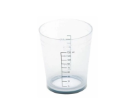 DEWAL Measuring glass, white, with rubber band at the bottom 135 ml