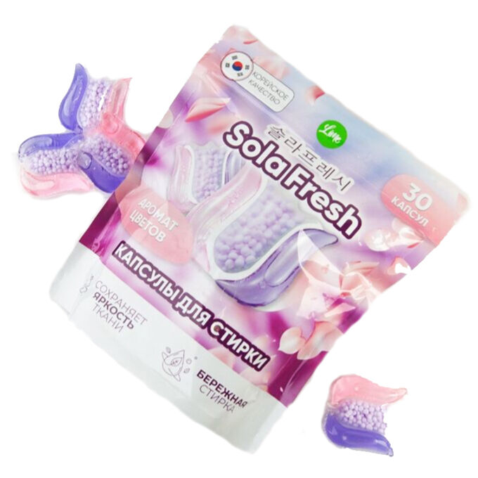 SolaFresh LIME Fragrance Flower Washing Capsules 30pcs, soft pack 1/22