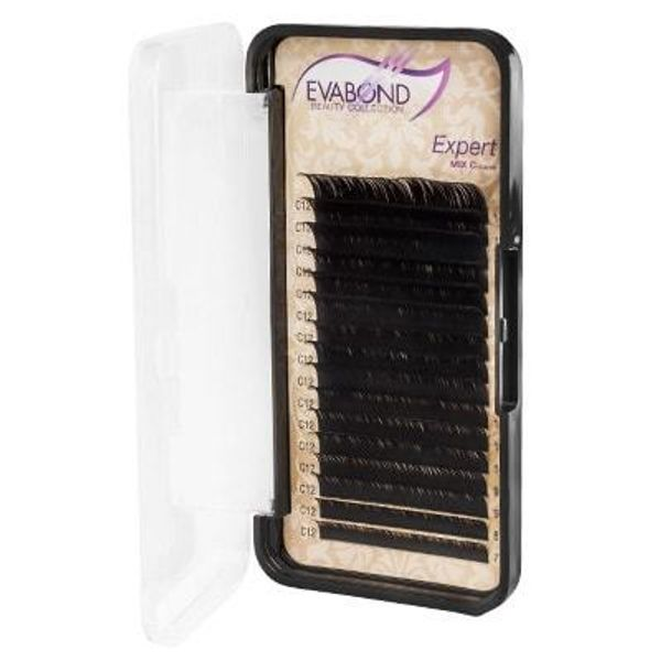 Evabond Expert Eyelashes on tape, 16 lines, 0.07 C curl, Mix