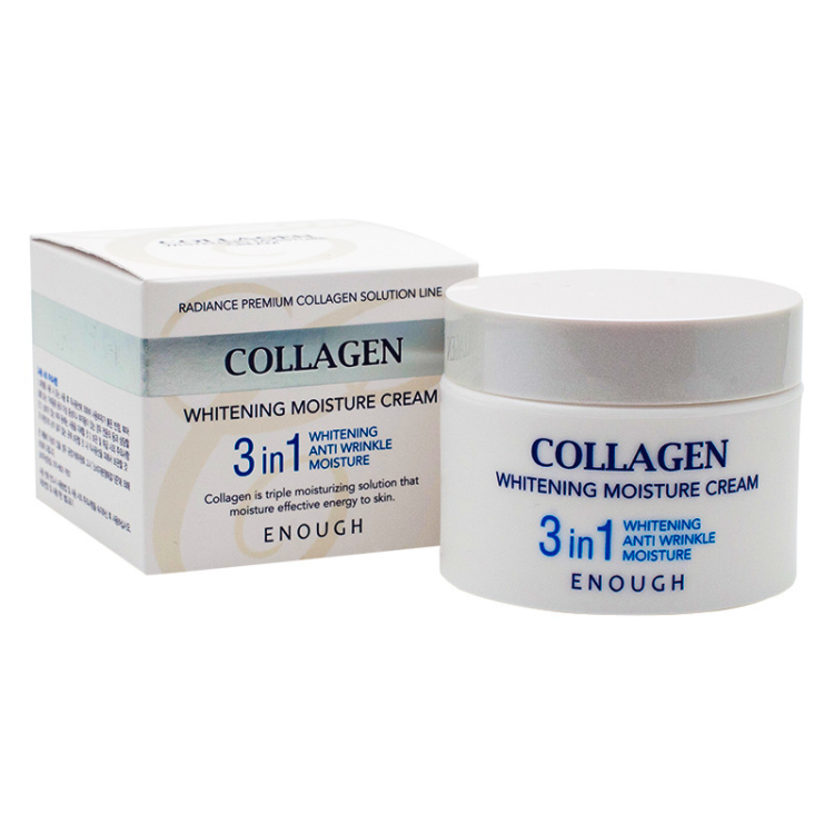 Enough დამატენიანებელი სახის კრემი კოლაგენით 3in1 – Collagen 3in1 whitening moisture cream, 50 მლ