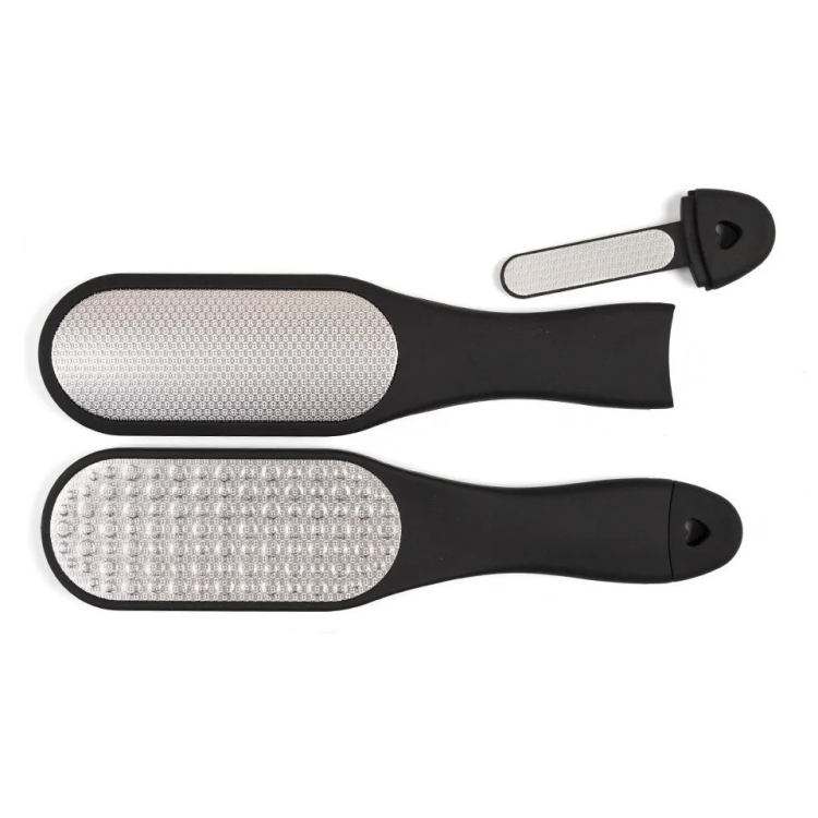 Pumice grater for feet with plastic handle