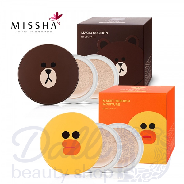 Missha X Line Тональная маскирующая основа-кушон Friends Magic Cushion Moisture SPF50+/РА+++ 