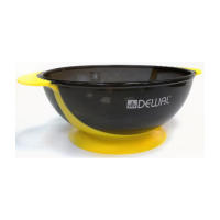 DEWAL Coloring bowl with two handles, yellow, with rubberized insert