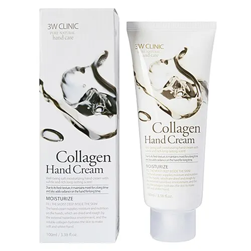 3W Clinic Крем для рук с морским коллагеном увлажняющий - Collagen hand cream, 100мл