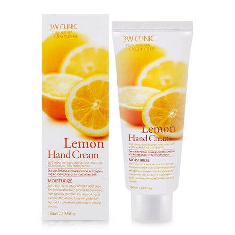 3W Clinic Hand cream with lemon extract - Lemon hand cream, 100ml